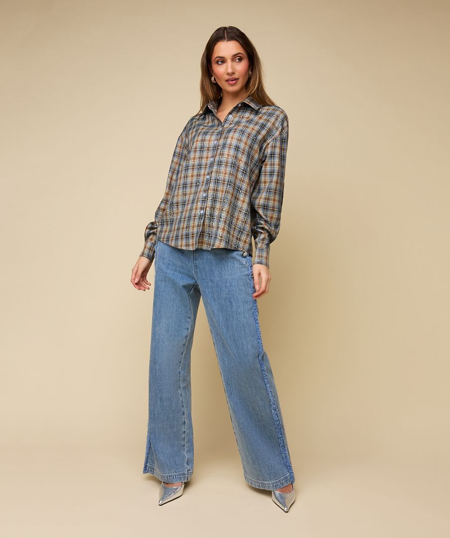 HEYB SYLVIE blouse | shiny check print