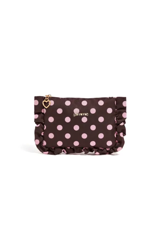GIMME toilettas stipjes | bruin/roze - 19x13cm