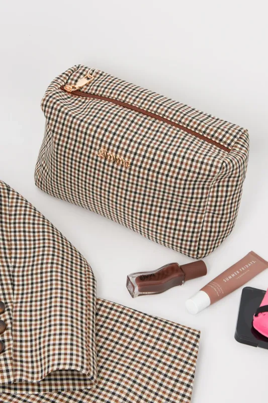 GIMME toilettas ruitjes | bruin/beige
