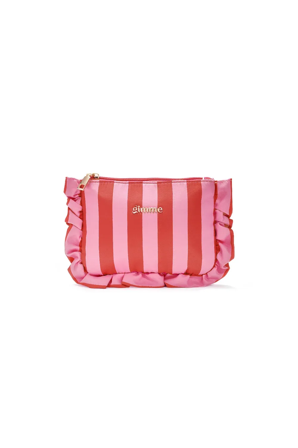 GIMME toilettas streepjes | rood/roze - 19x13cm