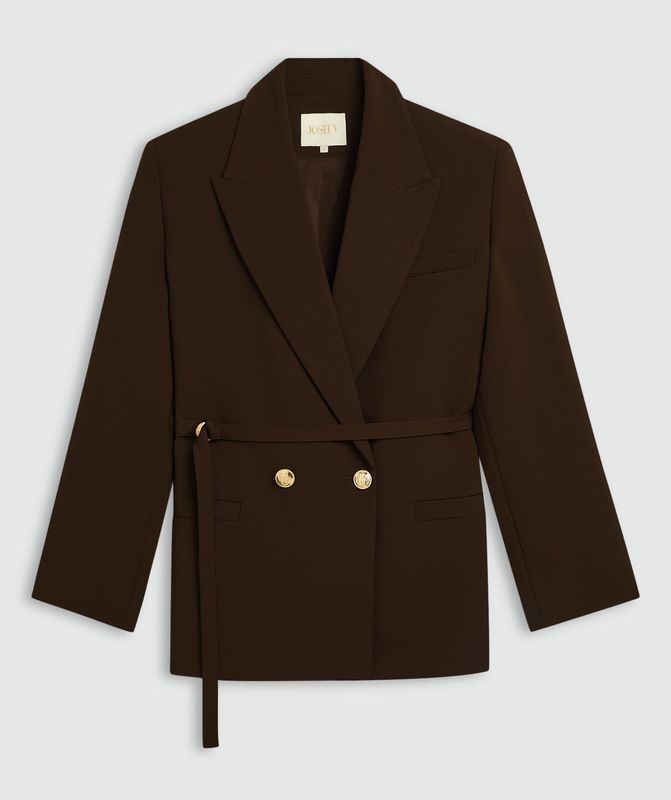 JV-DEE blazer met ceintuur | brown