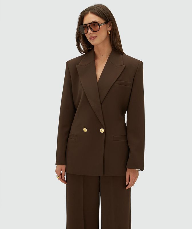 JV-DEE blazer met ceintuur | brown