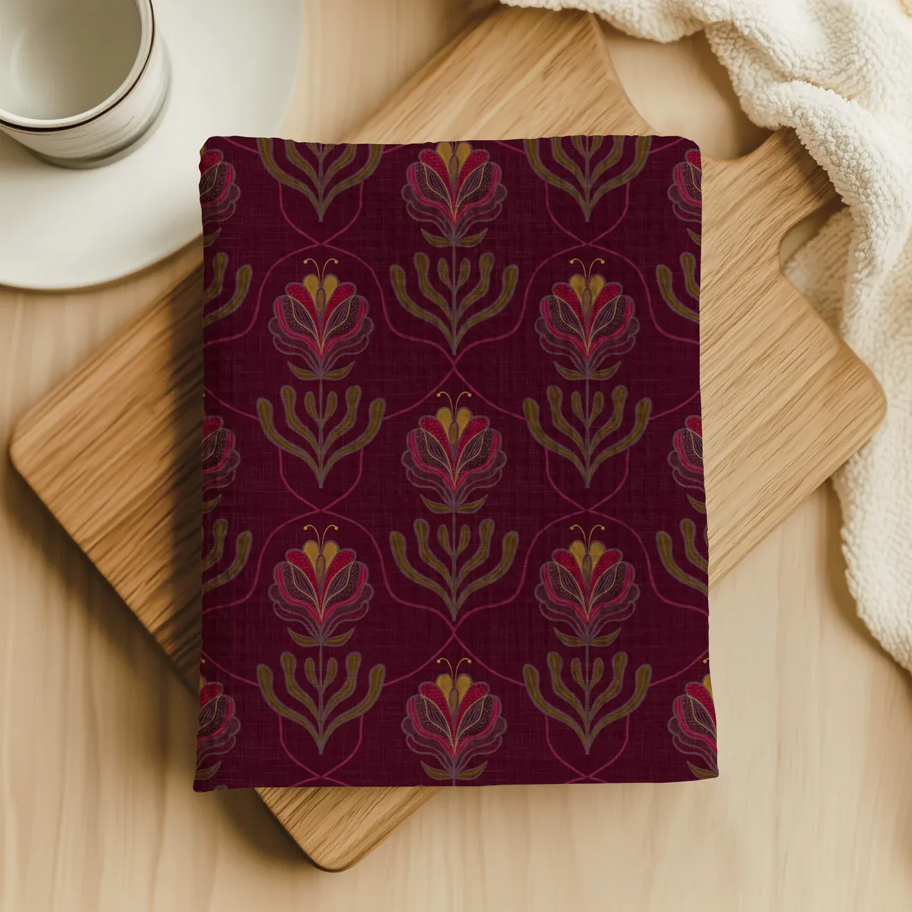 Keukendoek Florelle Burgundy | 60x40cm