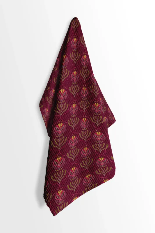 Keukendoek Florelle Burgundy | 60x40cm
