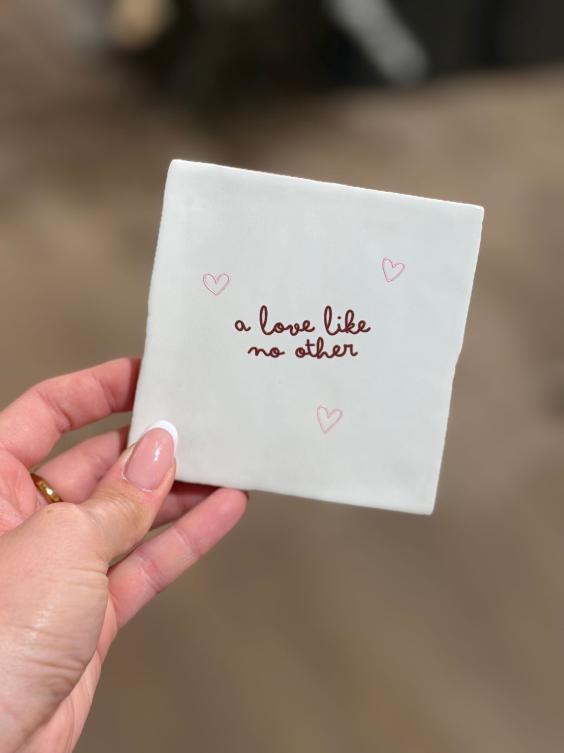 Tegeltje 'A love like no other' | wit/burgundy/roze