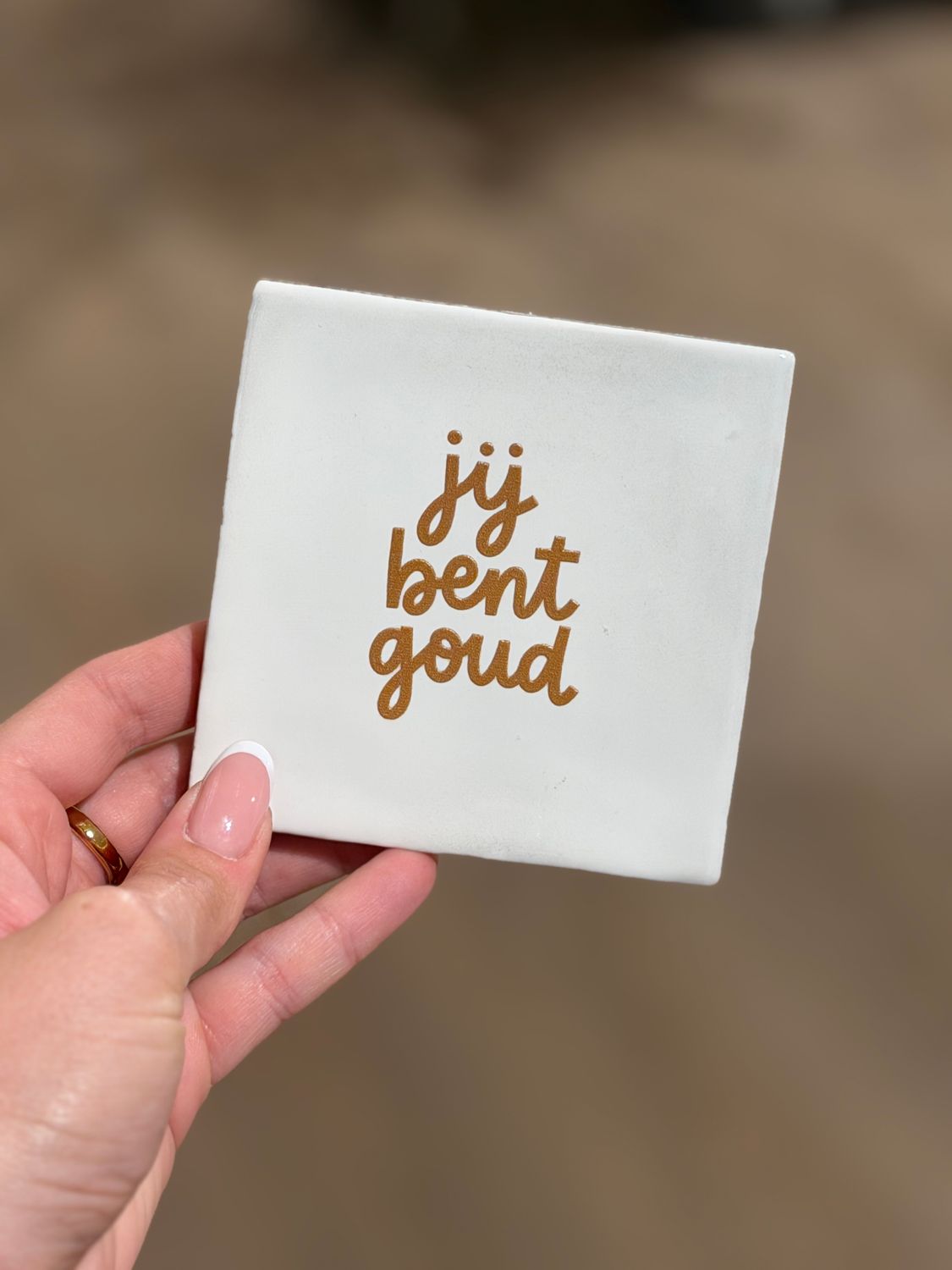 Tegeltje 'Jij bent goud ❤' | wit/goud