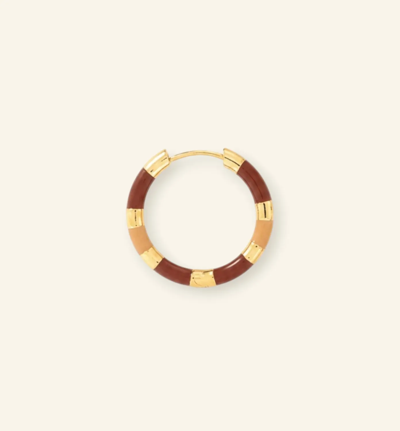 Double Brown Hoop oorbel
