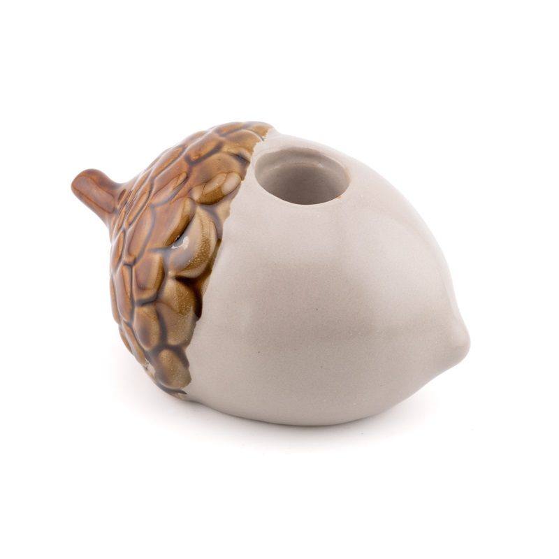 Kandelaar eikel Seed | 12x8x6,5cm - beige