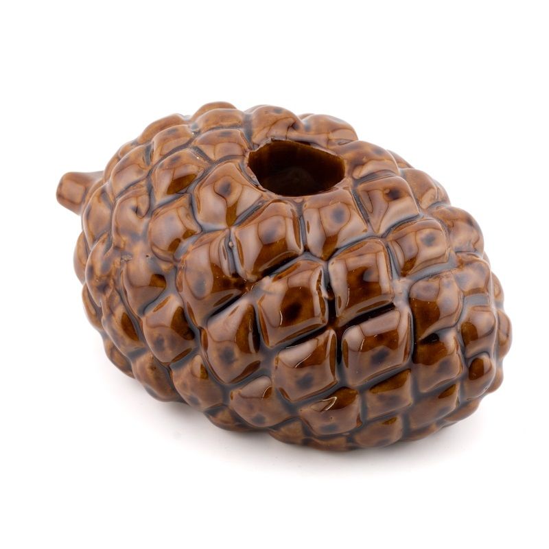 Kandelaar Dennenappel Nux | 12x9x6cm - brown