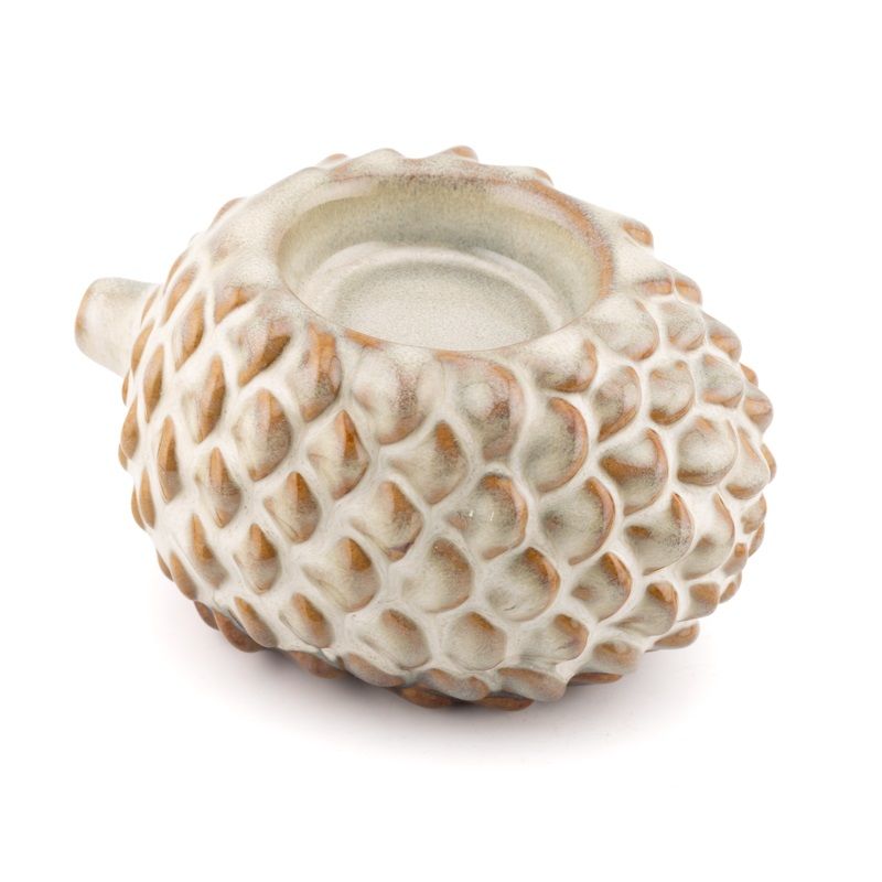 Waxinehouder Dennenappel Nux | 12x9x6cm - beige
