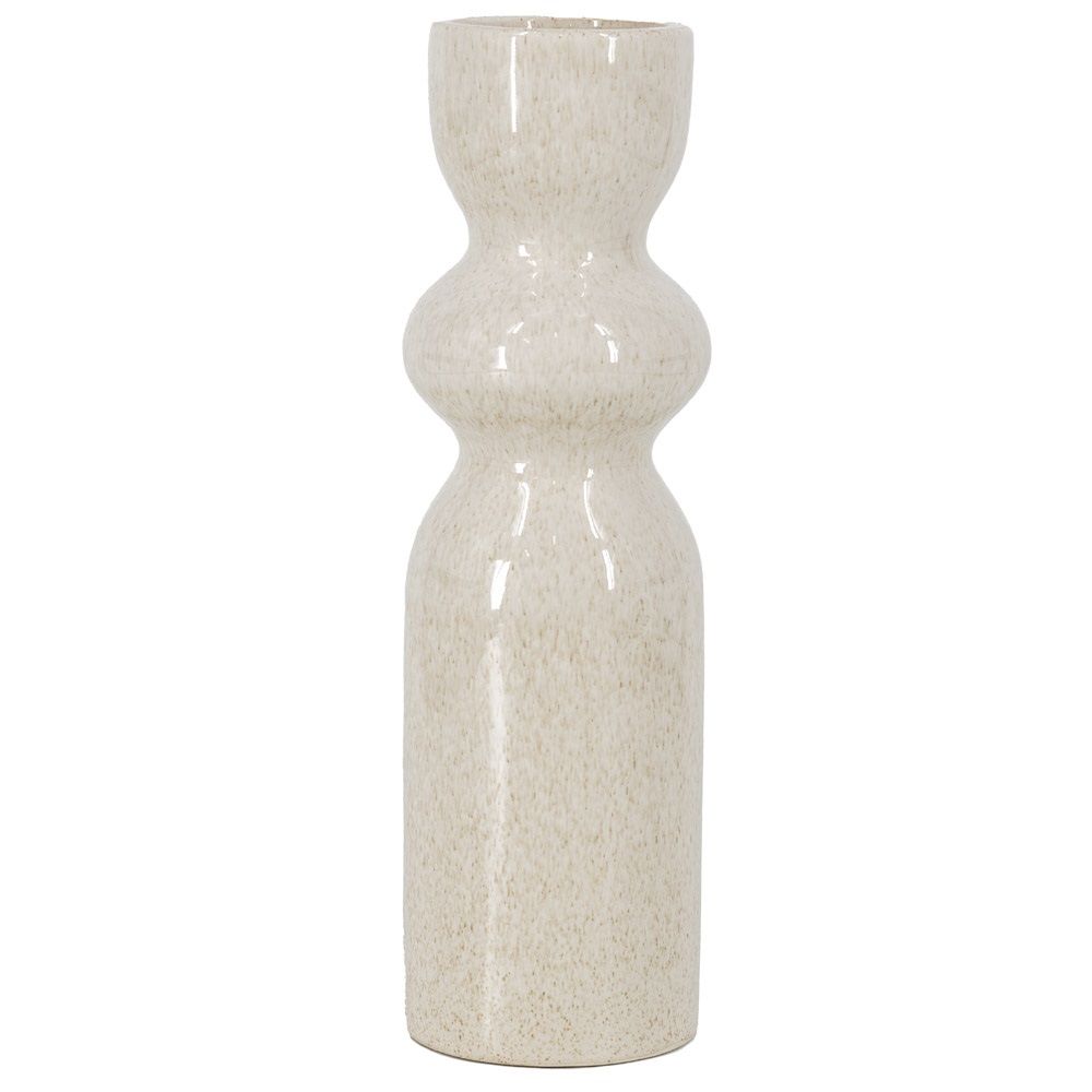 Aardewerk vaas LINA | beige, Maat: M - 10,5x10,5x34,5cm