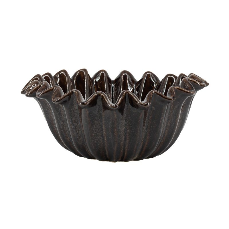 Aardewerk schaal VIREA | brown, Maat: M - 30,5x30,5x13,5cm