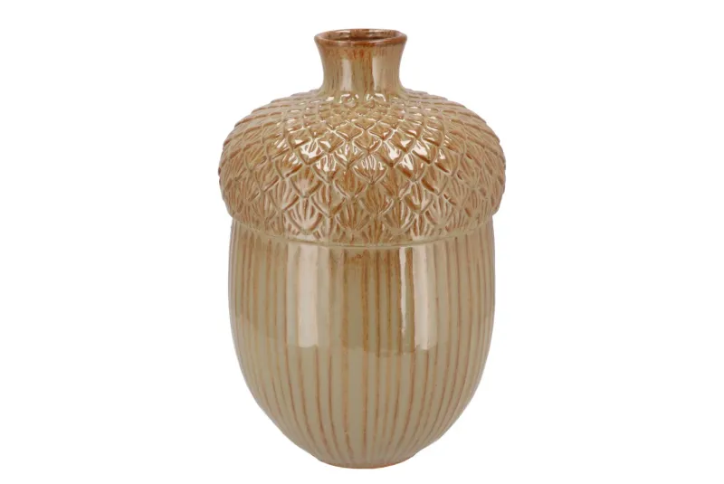 Vaas/ornament eikel | caramel