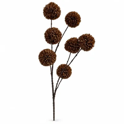 Kunsttak Pompom | dark coffee - 7bol (c.a. 98cm)