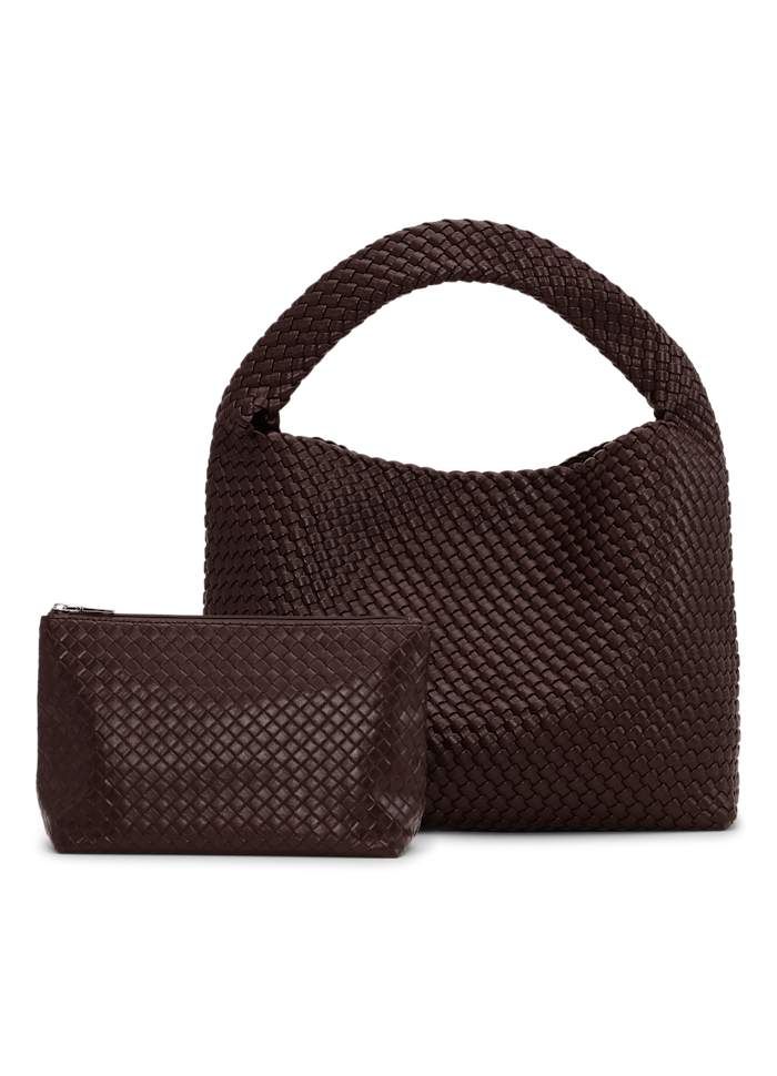 SUI AVA shopper geweven + pouch | brown