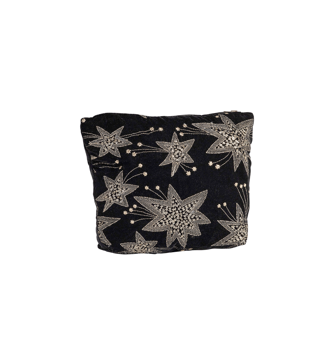 Toilettas 'Starry Eve' | zwart/goud - 100% ECO katoen