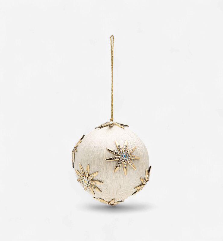 Kerstbal Starry Night | ivory