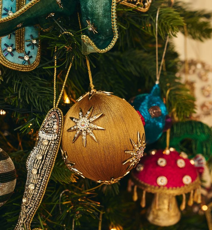 Kerstbal Starry Night | saffron