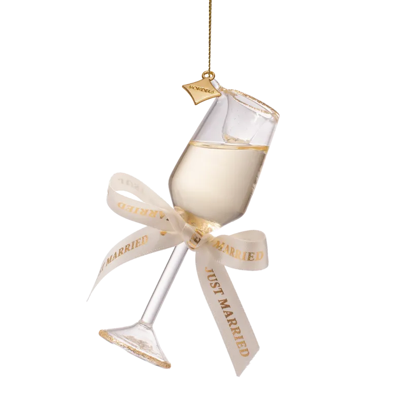 Ornament Champagne Glas 'Just Married' | Vondels