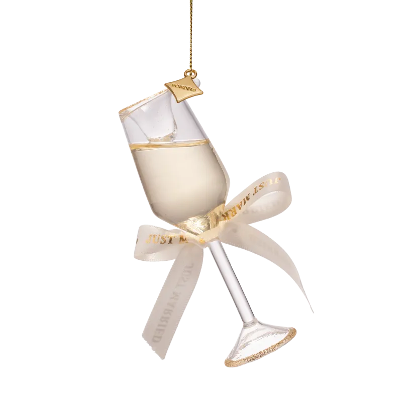 Ornament Champagne Glas 'Just Married' | Vondels