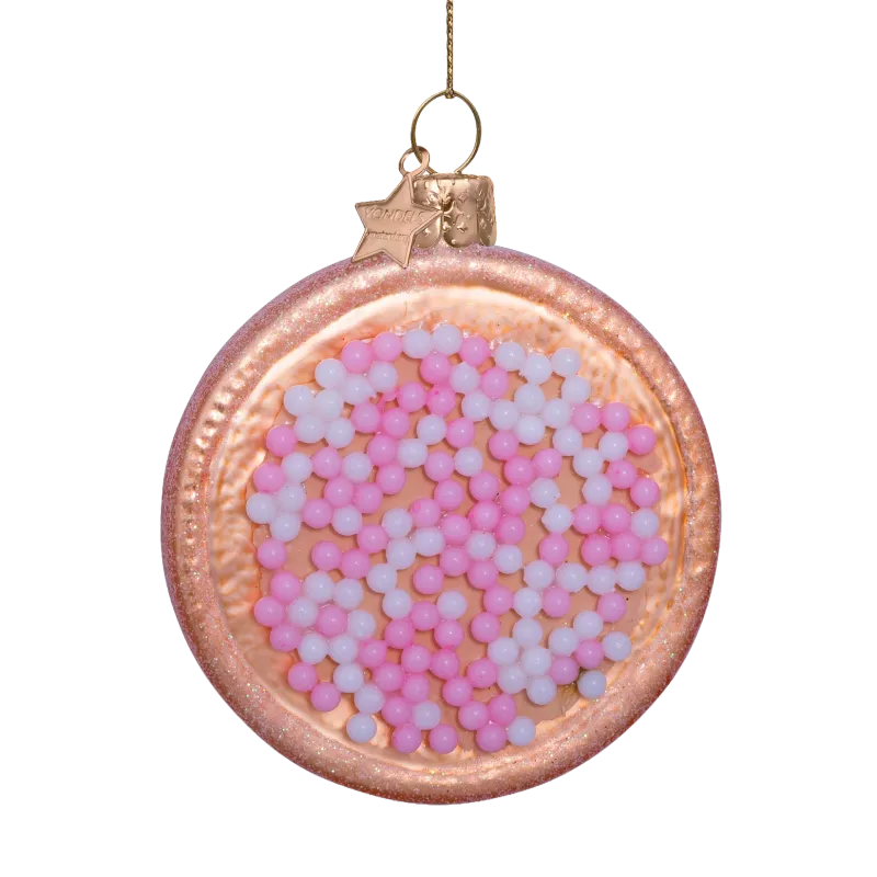 Ornament beschuit met muisjes - pink | Vondels