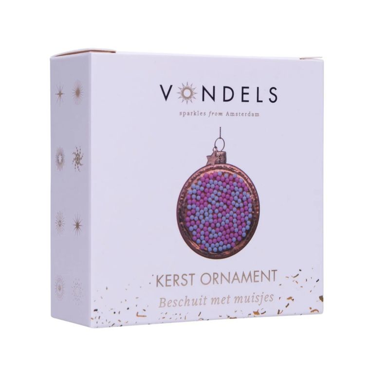 Ornament beschuit met muisjes - pink | Vondels