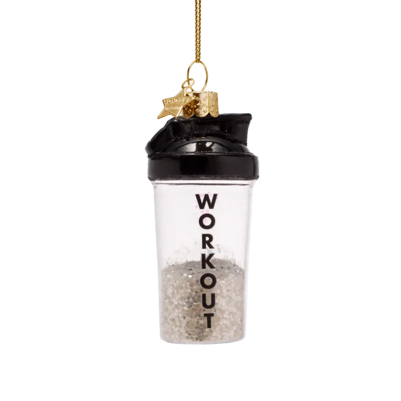 Ornament shake beker met glitter 'workout' | Vondels