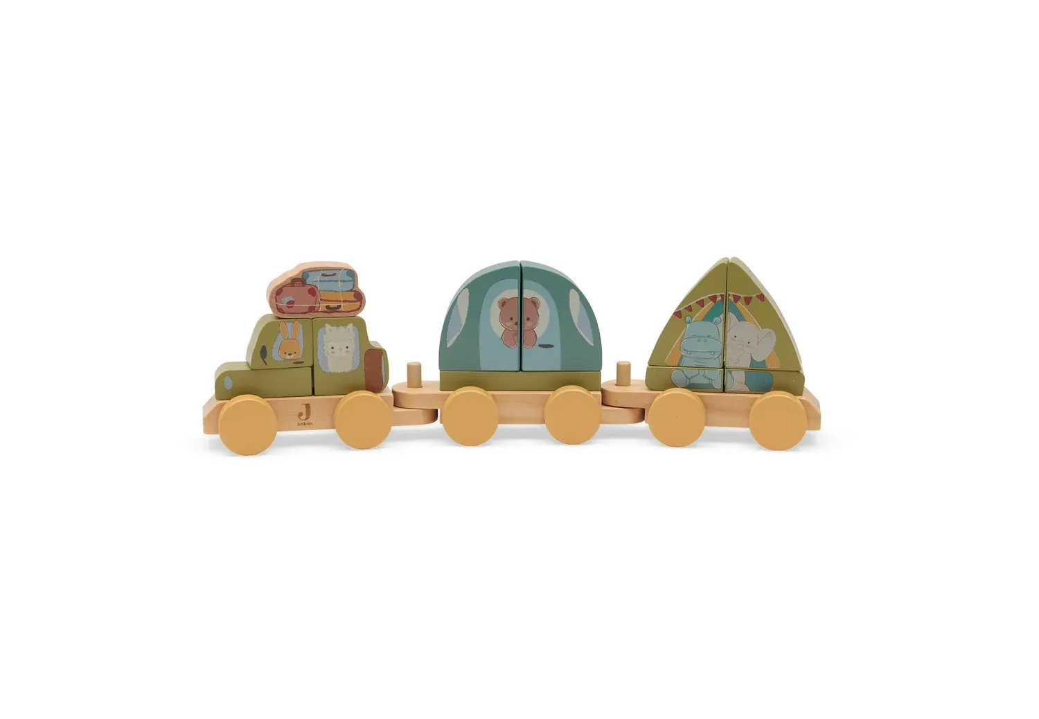 Houten speelgoedtrein Jollies Camping