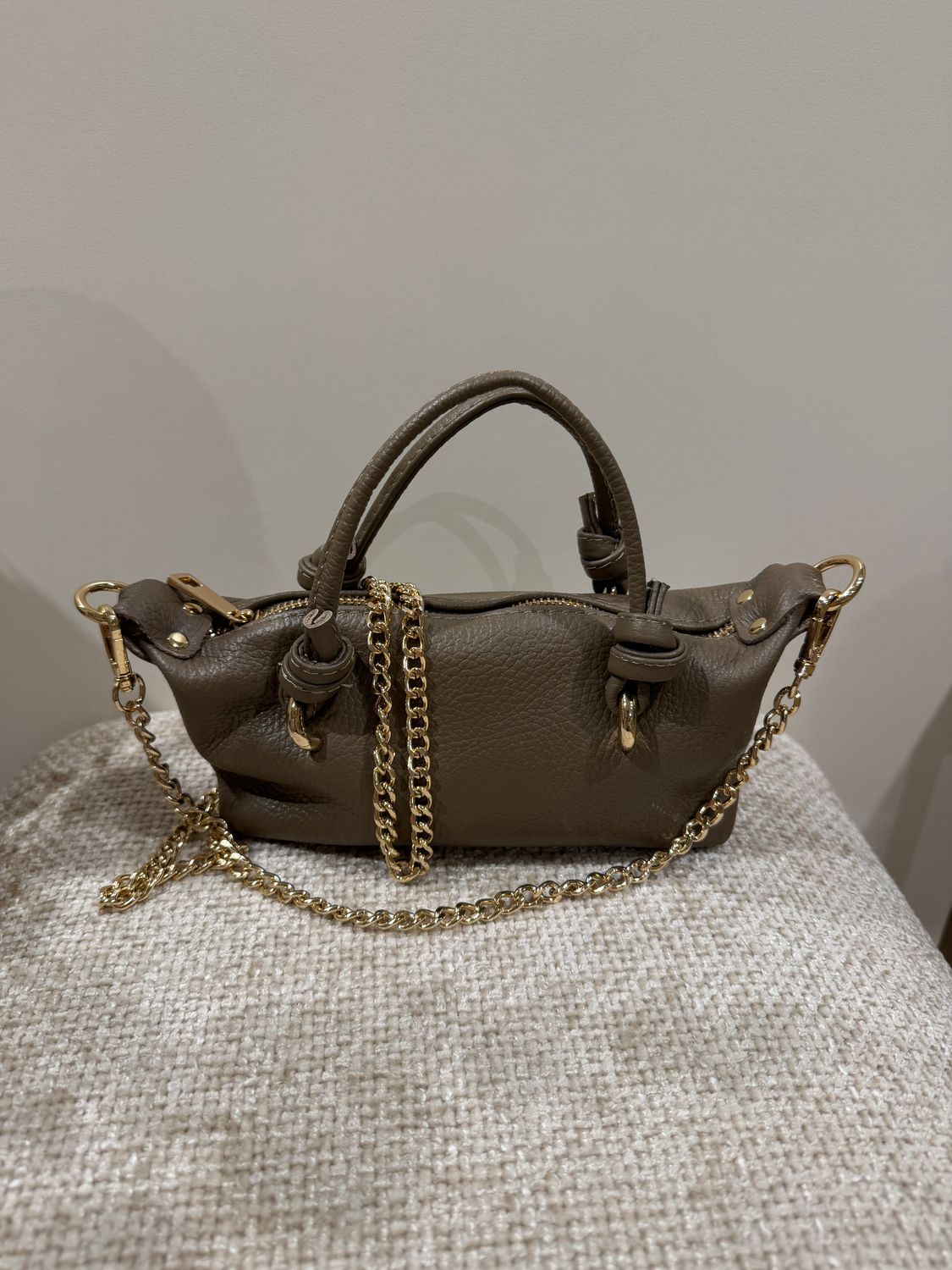 Tas LUNA leer | taupe