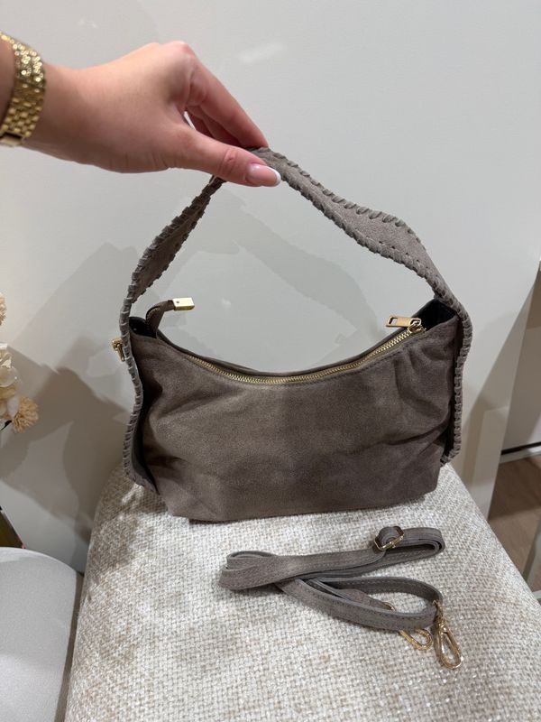 Tas BRAIDA leer | taupe