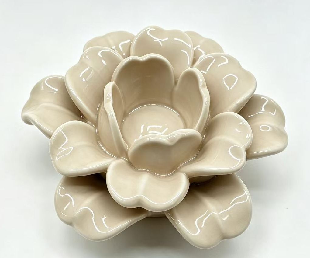 Waxinehouder ROSIA | beige - 12,5x6,5cm