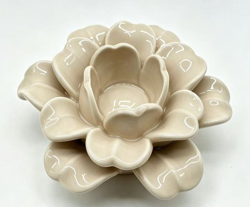 Waxinehouder ROSIA | beige - 12,5x6,5cm