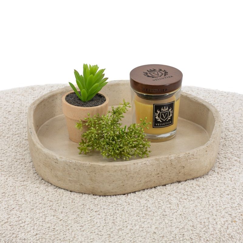 Aardewerk schaal LUNOR | beige - 27x27x5cm