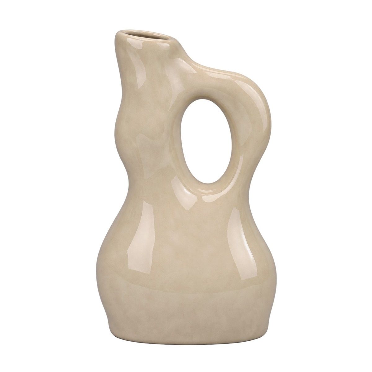 Aardewerk vaas MUSEO | beige - 14,5x11,3x24,3cm