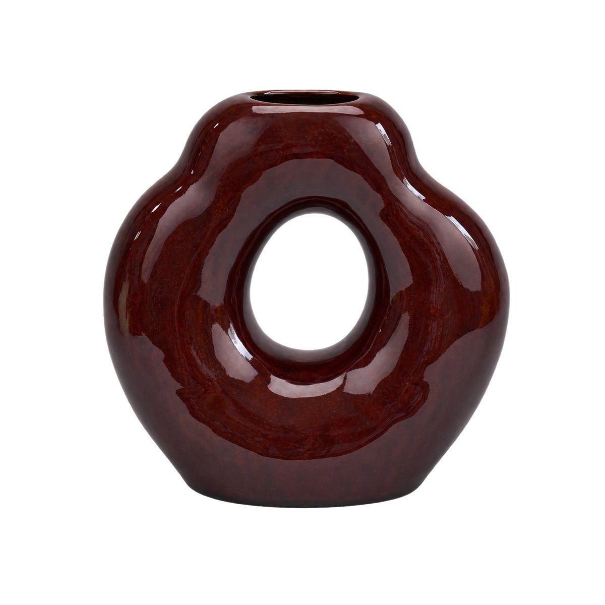 Aardewerk vaas APERTURE | chestnut - 20,3x9,5x20,3cm