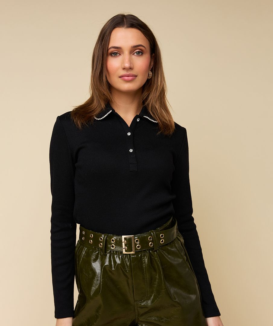 HEYB SKY top | black/strass
