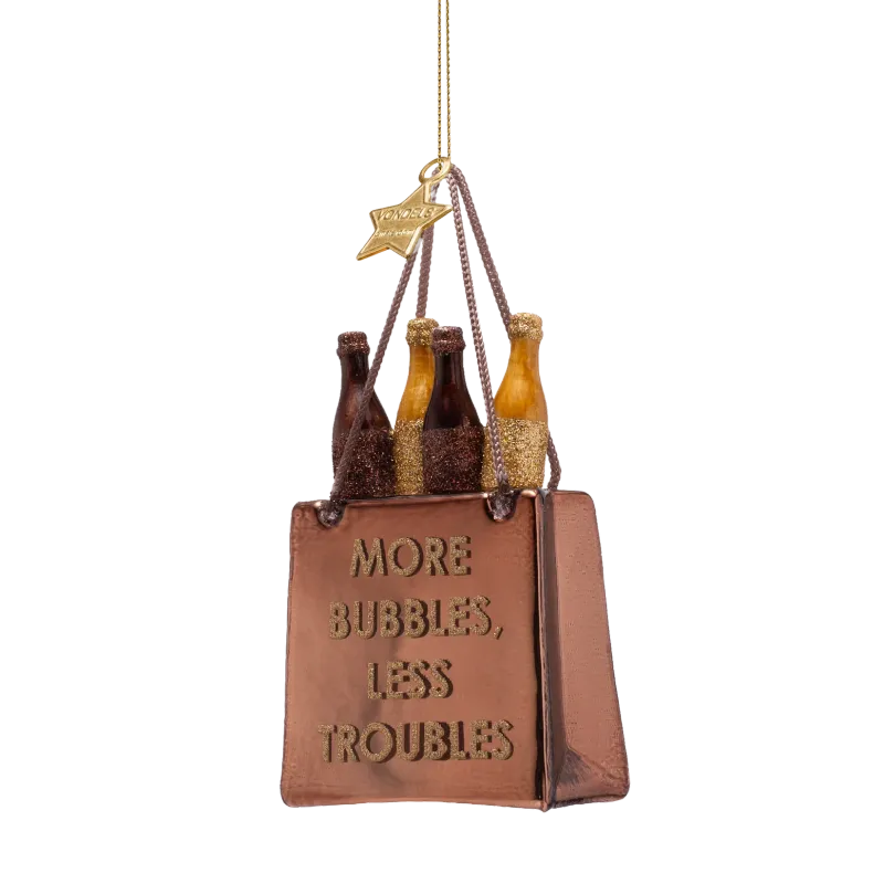 Ornament Shopping bag 'More bubbles, les troubles' | Vondels