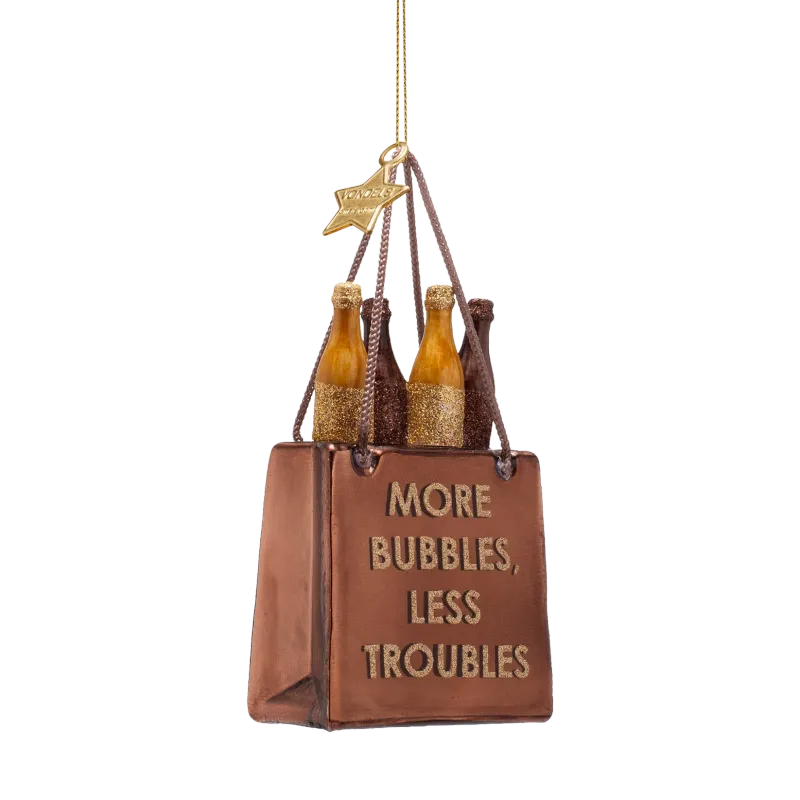 Ornament Shopping bag 'More bubbles, les troubles' | Vondels