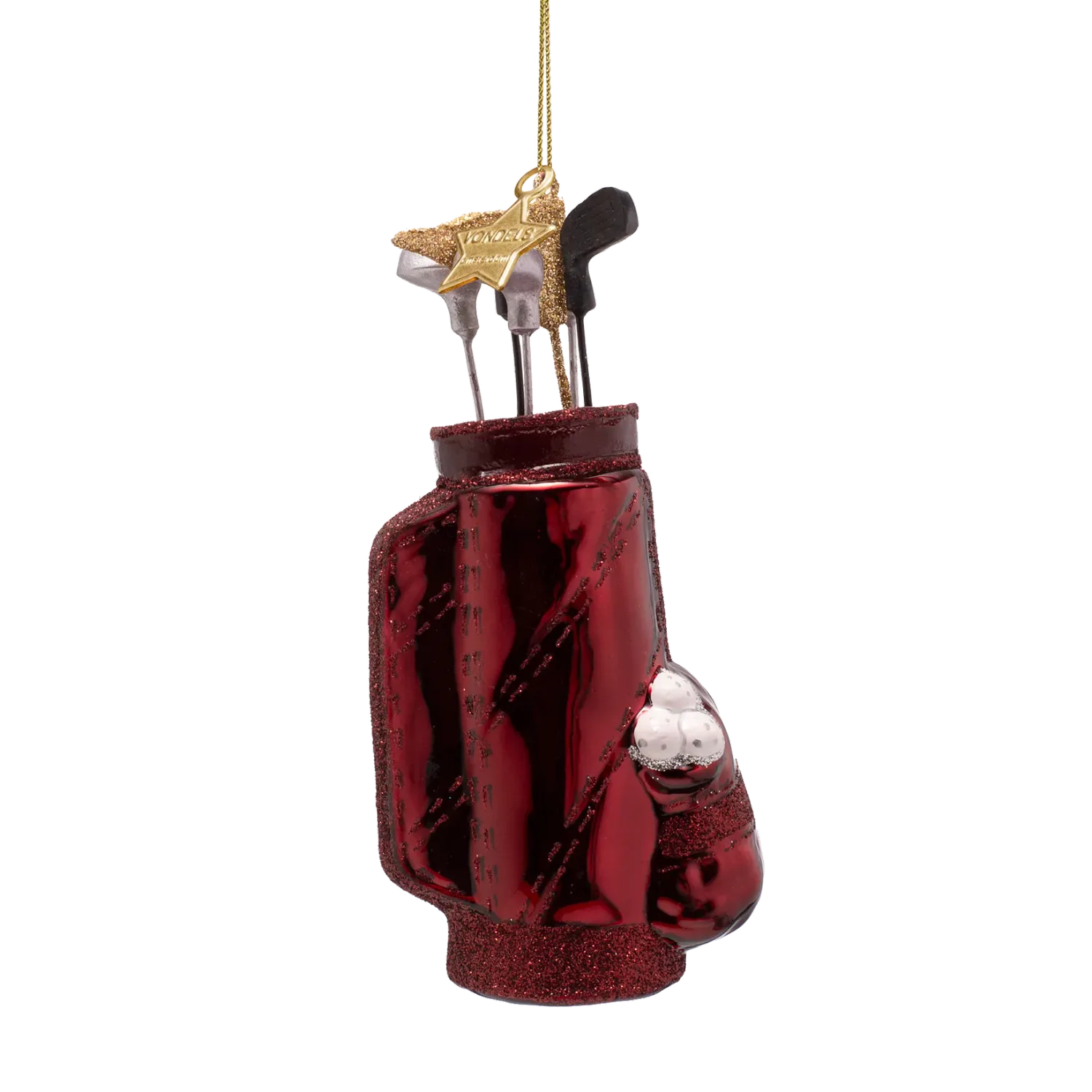 Ornament golfbag burgundy | Vondels