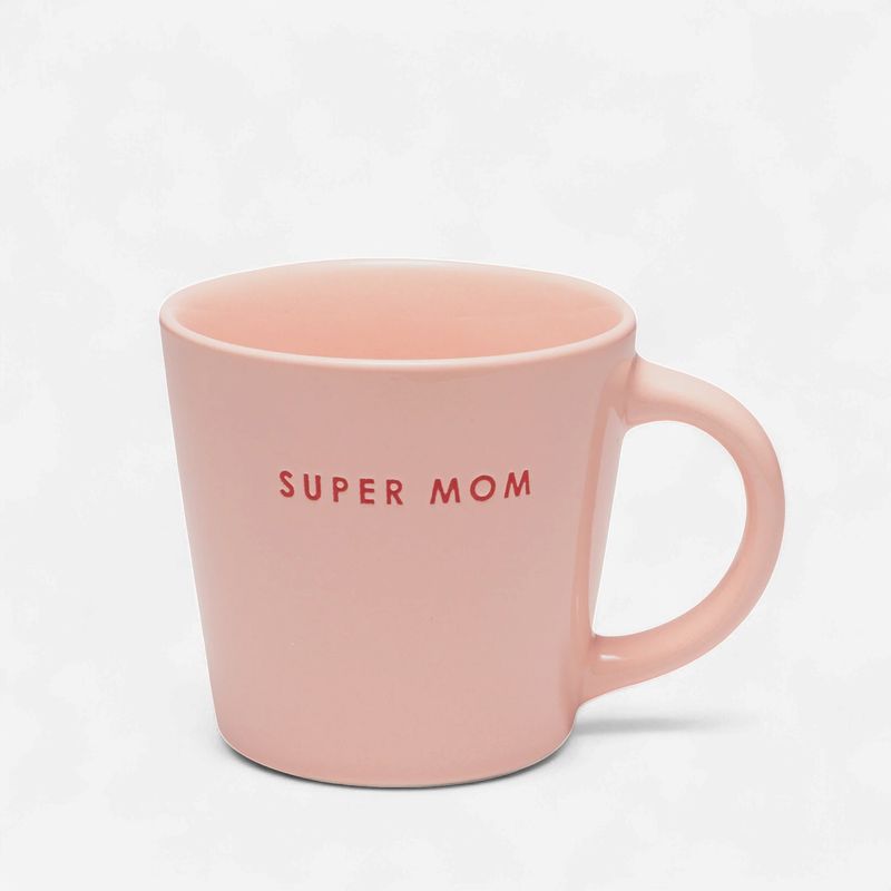 Koffie mok 'SUPER MOM' - pink | 250 ml