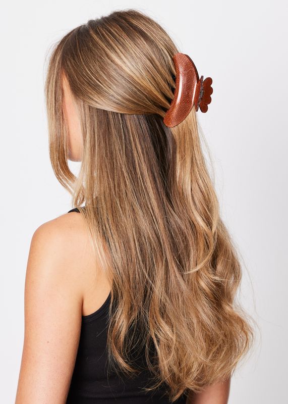 SUI AVA haarclip Helle Tinsel Big | brown