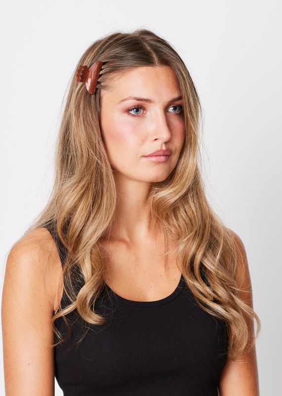 SUI AVA haarclip Helle Tinsel Mini | brown