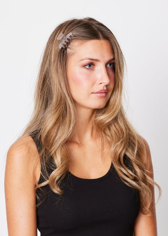 SUI AVA haarclip Lea Sparkle Mini | brown