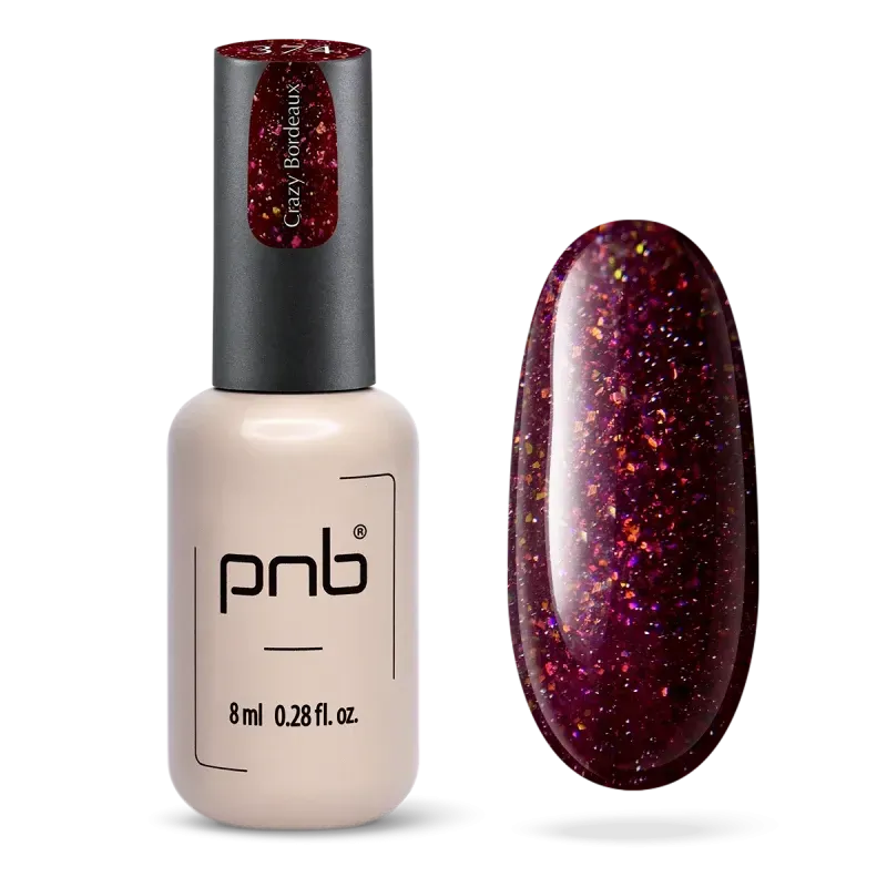UV/LED Gel Polish Nagellack PNB "Crazy Bordeaux" 374