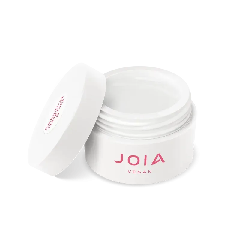 JOIA vegan Polygum Gel, Clear Page, 15 ml ist ein Gel-Kaugummi zum Modellieren von Nägeln und voluminösen Designs