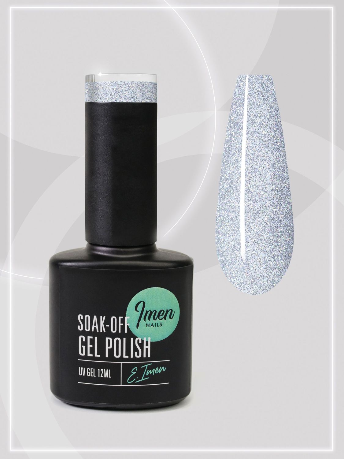 UV/LED Gel Polish Imen DB010 Silver Multi Glitter 12ml