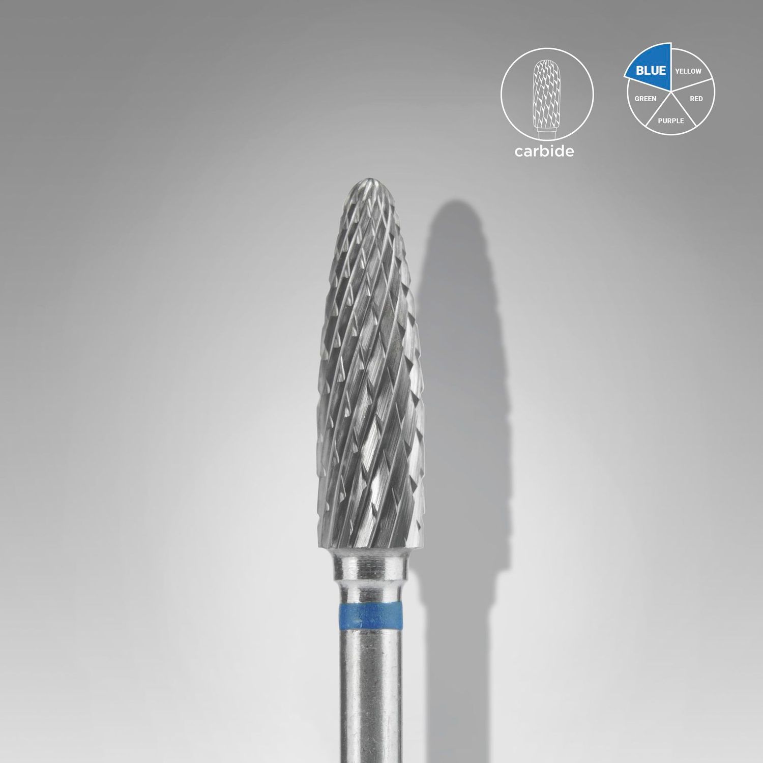 Staleks Hartmetall-Schleifaufsatz - "corn" blau - FT90B040/14