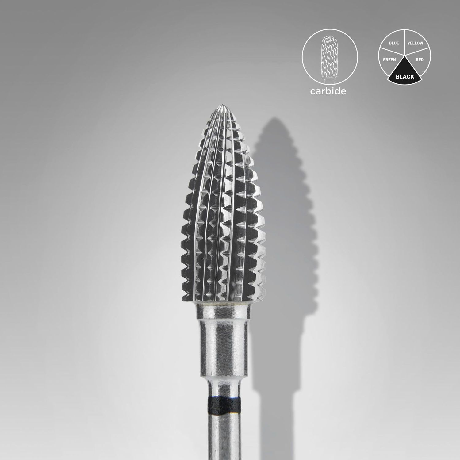 Staleks Hartmetall-Schleifaufsatz - “pine cone” black hard - FT110H060/14