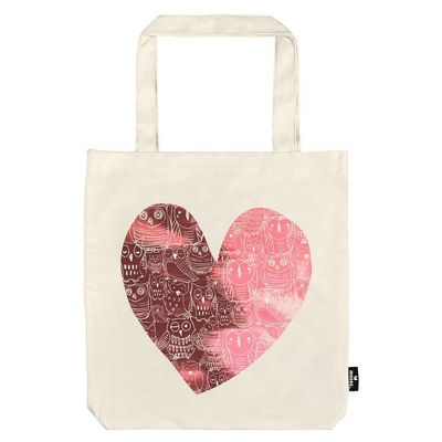 Big Cotton Shopper Owl heart