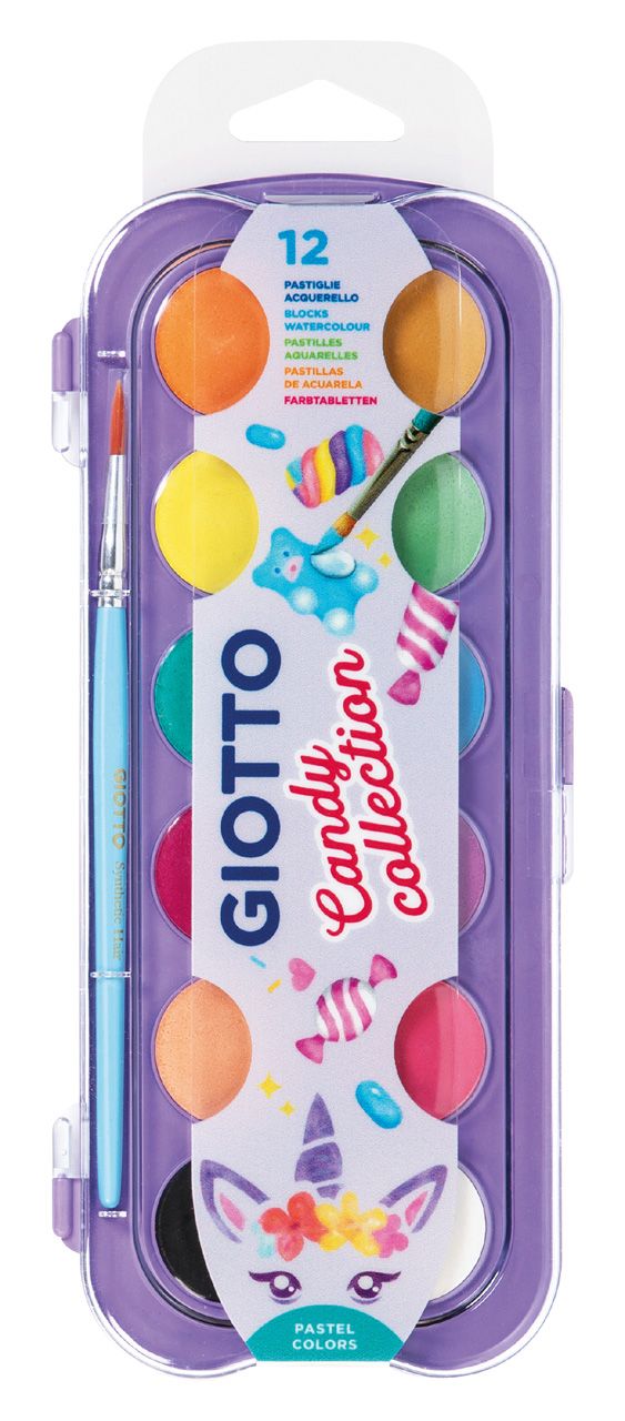 Giotto Candy Collection Νερομπογιές 30mm 12τμχ
